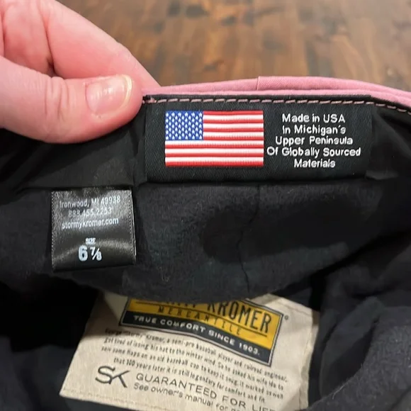 EUC! Stormy Kromer Hat. Gray and Pink. SZ 6 7/8 - Picture 6 of 6